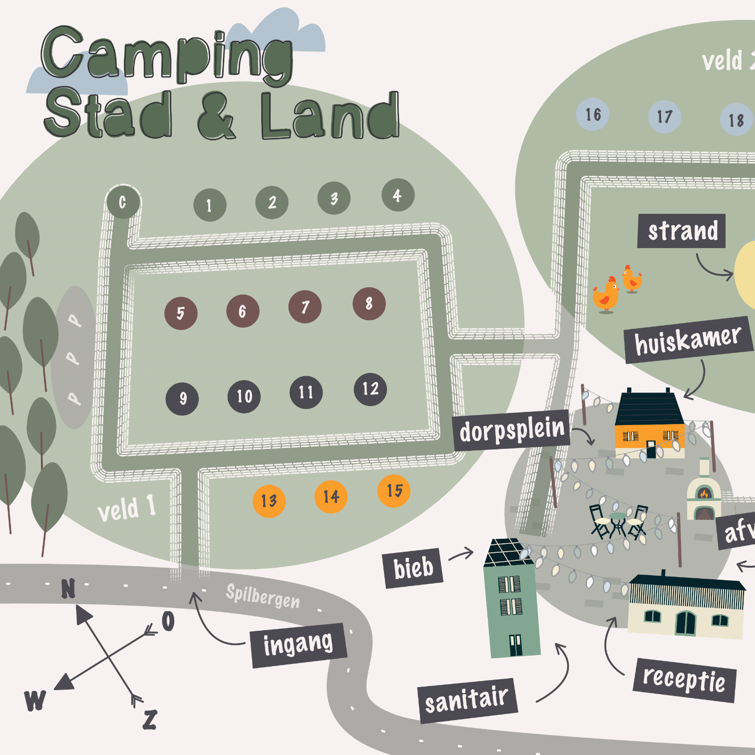 Map — Camping Stad & Land